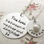 Hand Stamped Necklace, Mother & Daughter Jewelry, Personalized Jewelry, Mommy Necklace, Mother Daughter Charm, Mother Daughter Necklace