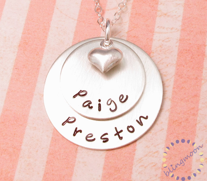 Gift for moms: Personalized sterling silver necklace for mothers