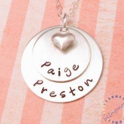 Gift for moms: Personalized sterling silver necklace for mothers